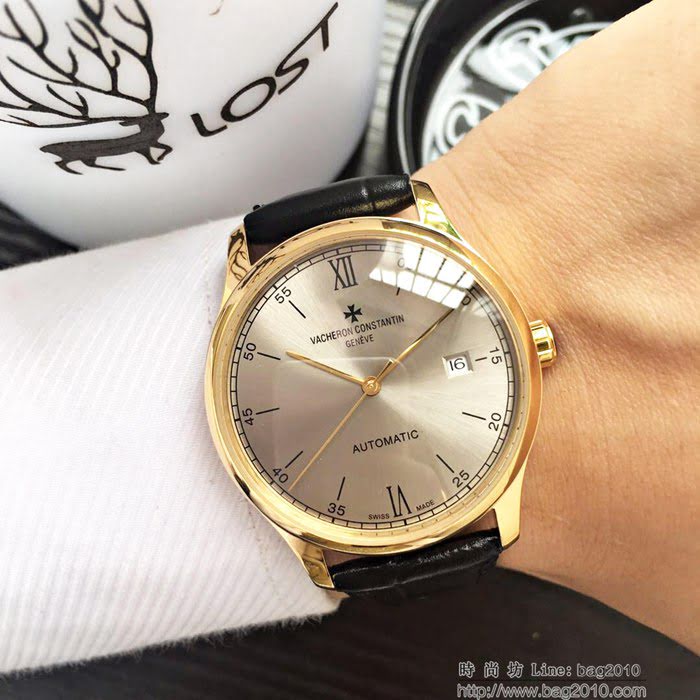 江詩丹頓 Vacheron Constantin 經典兩針半設計 全自動機械機芯 頂級316精鋼表殼錶帶 男士腕表  wssb4729
